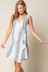 Short Sleeveless Wrap Dress