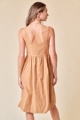 Sleeveless Side Pocket Buster Midi Dress