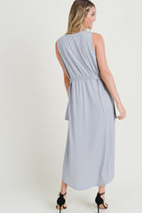 Semi Formal Sleeveless V Neck Dress