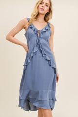 Sleeveless Ruffle Midi Dress