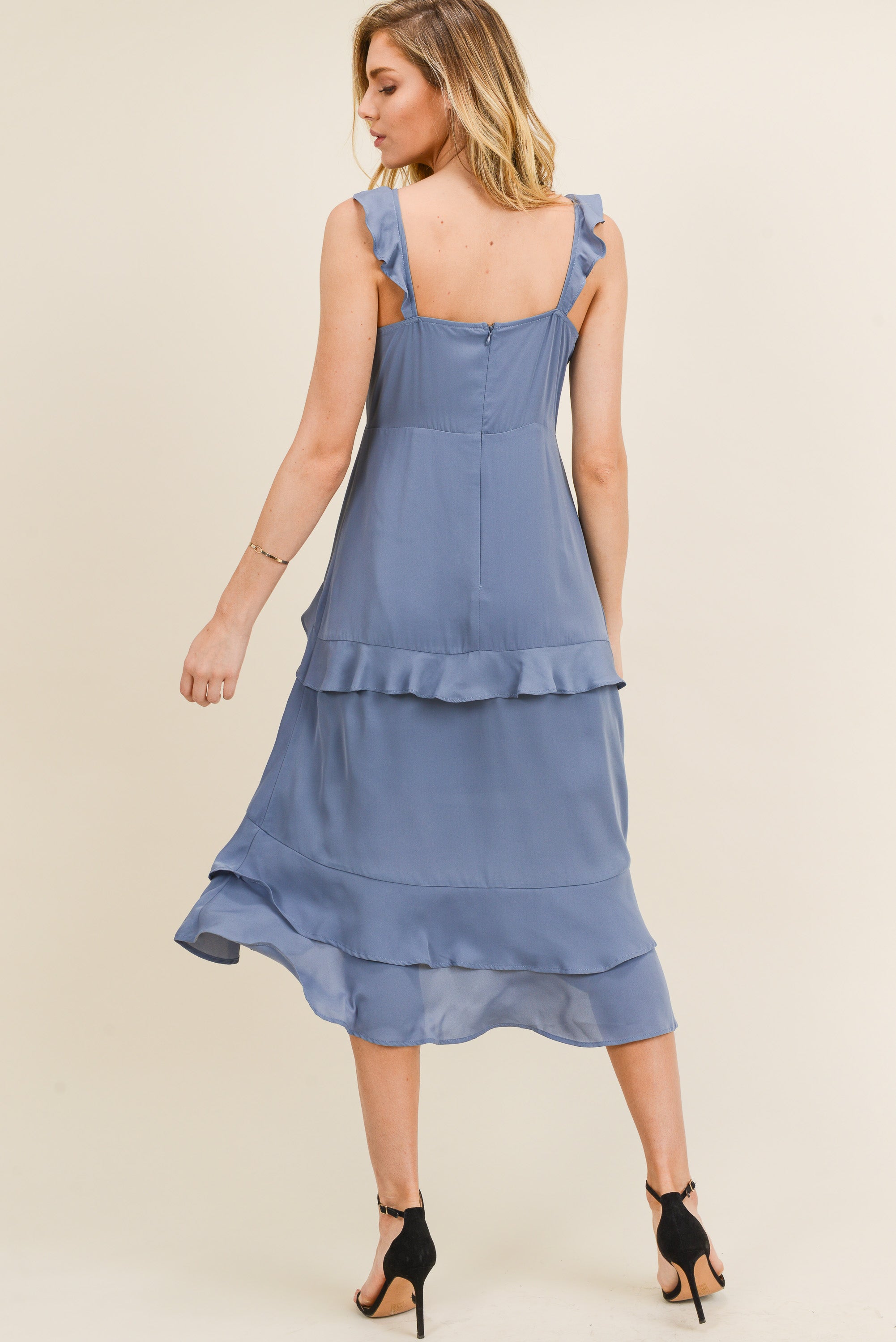 Sleeveless Ruffle Midi Dress