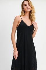 Long Spaghetti Strap Lace Maxi Dress