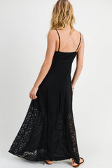 Long Spaghetti Strap Lace Maxi Dress