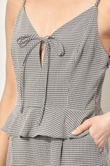 Short Spaghetti Strap Summer Peplum Romper