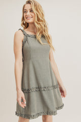 Short Sleeveless Frilled Dress