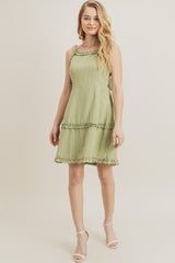 Short Sleeveless Frilled Dress