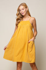 Short Embroidered York Gauze Sur Dress