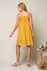 Short Embroidered York Gauze Sur Dress