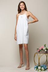 Short Embroidered York Gauze Sur Dress