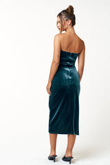 Strapless Fitted Midi Dress