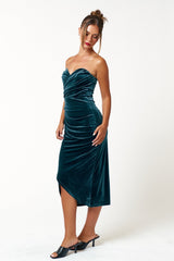 Strapless Fitted Midi Dress